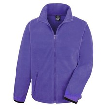 Men's Fleece Jacket Soft Plush Zip Pockets Adjustable Hem Lightweight Warm Top