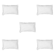 5pcs White Pillow Protector: 16x10" Dual Zippered Pillow Insert Cover - Soft