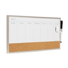 U Brands Magnetic Dry Erase Weekly Calendar White Board 18"W x 7.5"H,