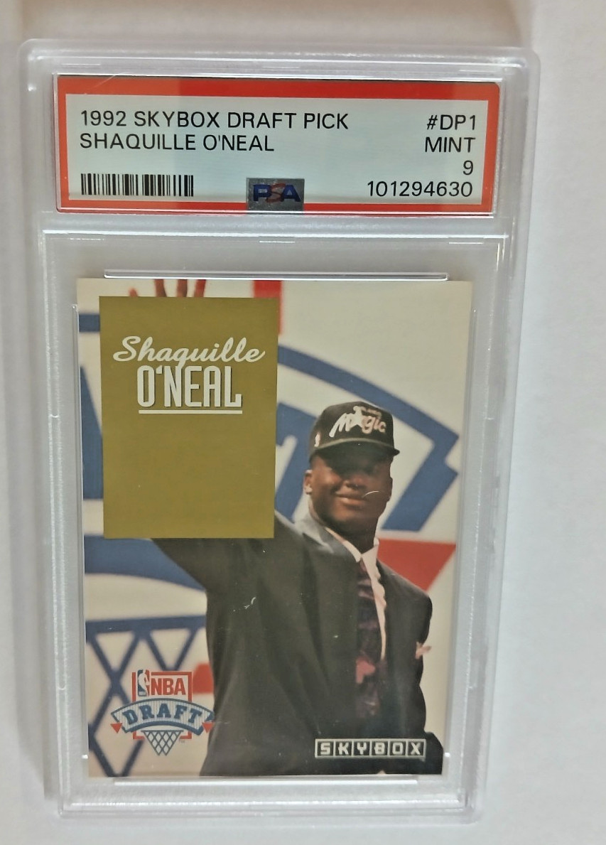 1992 Skybox Draft Pick Shaquille O'Neal RC #DP1 PSA 9 MINT view 1