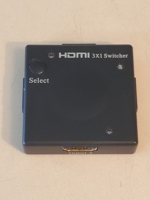 HDMI 3x1 Switcher 3-Port Mini Switch Selector Hub Adapter 4K Full HD 1080p 3D.