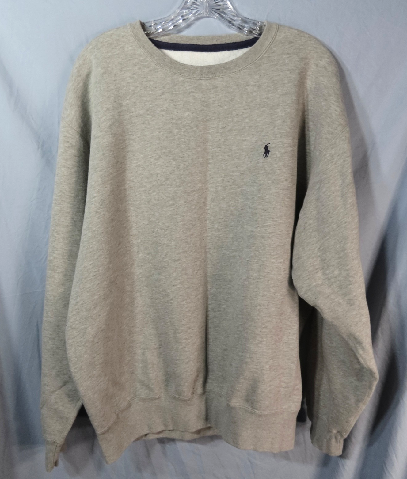 POLO VINTAGE RALPH LAUREN grigio erica girocollo FELPA CLASSICA Navy Pony XL