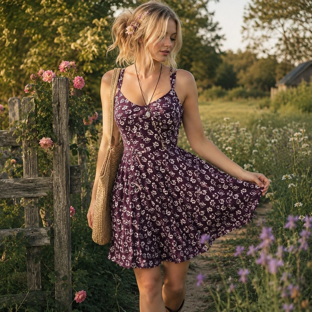 kimchi blue purple floral dress Anthropologie Kimchi Blue Sabina Dress Sz S Floral Mini Purple Pink Ruffles Boho