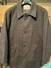 Vintage Bow Street Station Men’s XL Gray Insulated Wool Coat Jacket Made In USA!