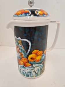 Porcelain French Press Paul Cezanne "Fruit & Pitcher" Art By Chaleur