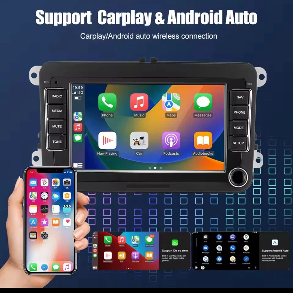 CARPLAY Replica OEM AndroidAuto CarTablet Android Autoradio VW Polo 2010-2017 - Immagine 4 di 4