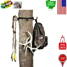 Adjustable 3-Hook Archery Equipment Hanger for Easy Tree Organization - Black