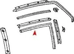 Juego de 2 sellos de ventana de puerta delantera L+R para Mercedes Benz W107 380SL 450SL URO Foto 4 de 4