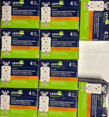 LOT OF 10 LEVITON GFTR2-4W TOTAL 40PCS  20A GFCI OUTLET TAMPER RESISTANT WHITE