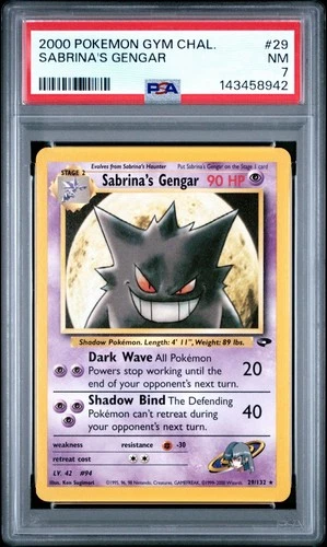 2000 POKEMON GYM CHALLENGE #29 SABRINA'S GENGAR PSA 7