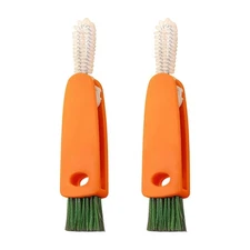 2Counts Multipurpose 3 in 1 Mini Cleaning Brush Set: Bottle, Cup Cover & Lid Gro