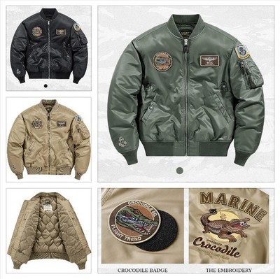 Hot American-Style Pilot Jacket Padded Thickened Winter Embroidered Cotton Coat