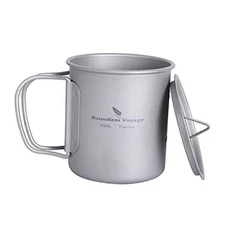 Outdoor 750ml - 2900ml Titanium Pot with Lid Folding Bail Handle Ti15141B
