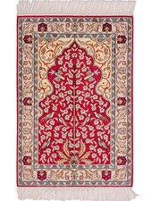Khademi Art Hereke Seidenteppich 89x58 | Handgeknüpfter Designer-Orientteppich