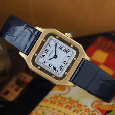 Cartier 1980-90s Santos Dumont Extra Plate Yellow Gold 96053 Manual Wind 7