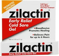 Zilactin Early Relief Cold Sore Treatment Fast Relief Fever Blisters .25 Oz (7g)