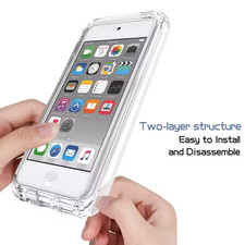 Transparent Case for iPod Touch 5/6/7 Hybrid Shockproof TPU Shell Durable Slim