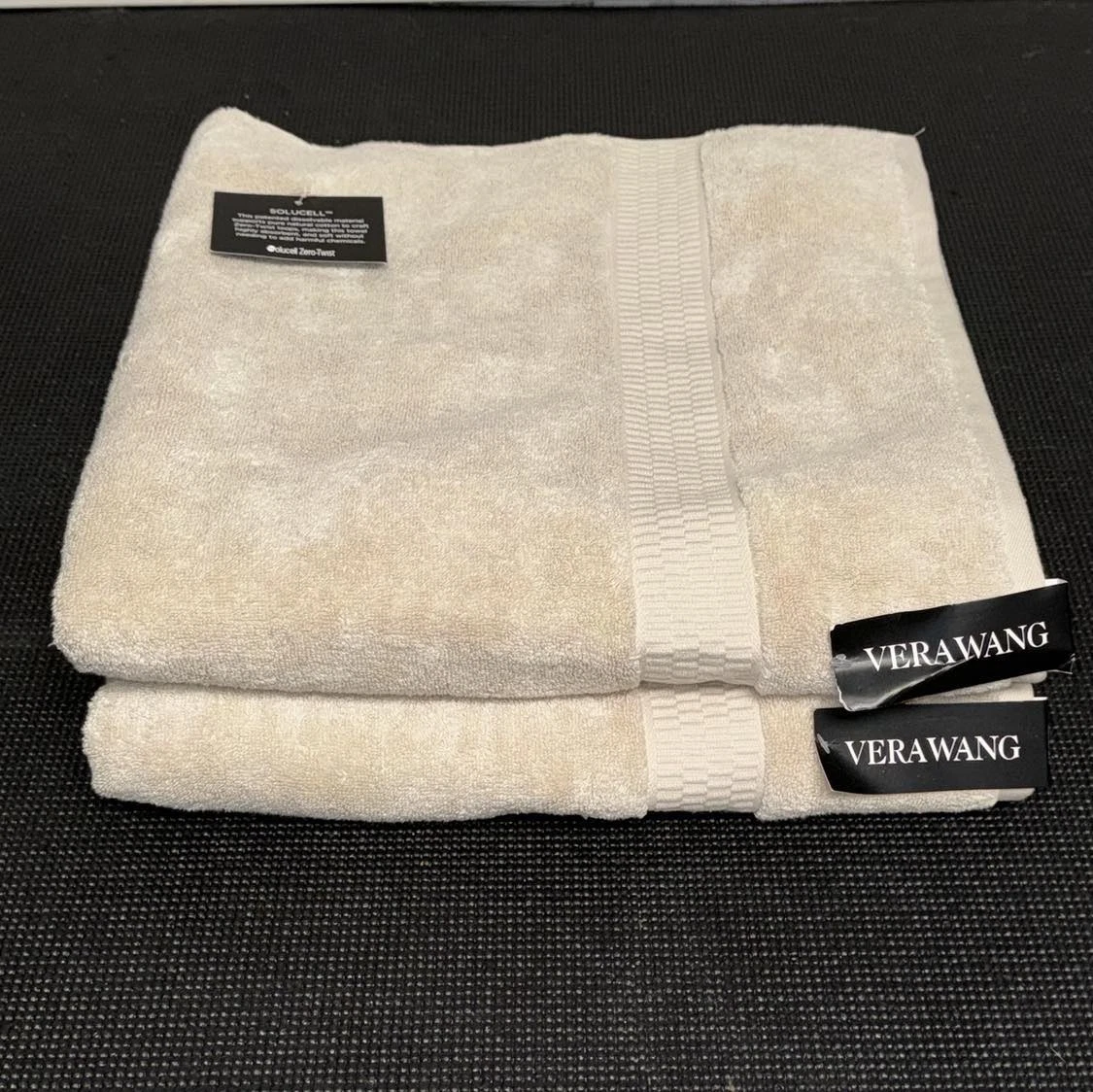 Vera Wang Set 6 Asciugamani Bagno Con Pieghe Scolpite - Bianco, 100% Cotone Morbido E Assorbente, Certificati Oeko-Tex