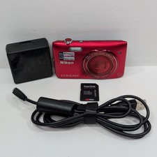 Nikon COOLPIX S3500 20.1MP Compact Digital Camera Raspberry Red with Charger