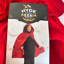NEW Red Velvet Little Red Riding Hood Cape With Hood One Size Adult