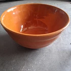 VINTAGE BAUER #18 POTTERY BEEHIVE WIDE STEP MIXING NESTING BOWL BURNT ORANGE USA