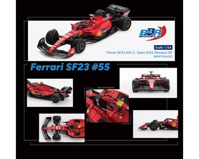 BBR Models Ferrari F1 SF23 #55 C. Sainz 2023 Monaco GP 1/64