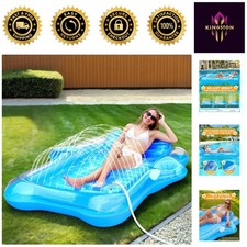 Luxury Inflatable Tanning Pool Float with Cooling Spray   5-in-1 Outdoor Lounge