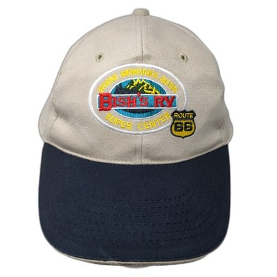 Bish's RV Route 66 Slideback Hat Beige One Size Embroidered Colorblock