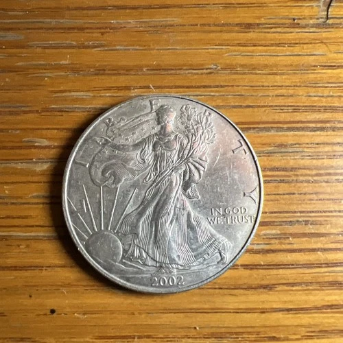2002 American Silver Eagle 1 Oz. Fine Silver One Dollar $1 Coin