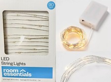 30 ft LED 90 ct Fairy String Lights SILVER Wire USB or Battery Powered Timer NEW