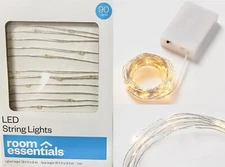 30 ft LED 90 ct Fairy String Lights SILVER Wire USB or Battery Powered Timer NEW