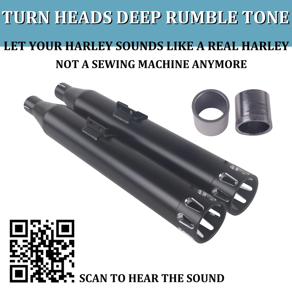 Silenciadores antideslizantes SHARKROAD 3,5" para escape Harley Softail 2018-up actualización Foto 4 de 4