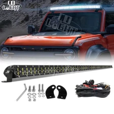 Dual Row 1200W 52" LED Light Bar Combo Roof + Wire For Ford Bronco 2021 22 23 24