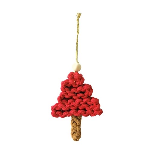 Boho Christmas Tree Hanging Ornaments Handmade Woven Tree Finished Macrame - Picture 3 of 10