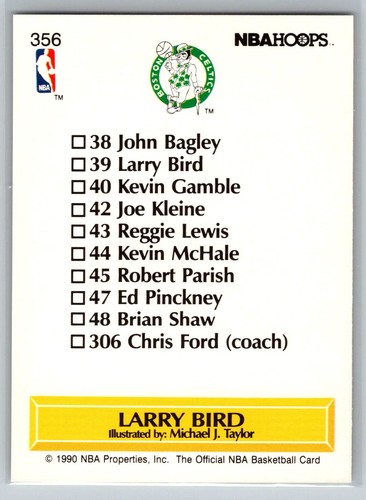 1990Hoops#356Larry BirdBoston Celtics FREE SHIP - Picture 2 of 2