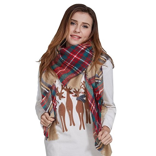 Fashion Plaid Blanket Scarf Tartan Stylish Wrap Shawl Gorgeous Women Winter