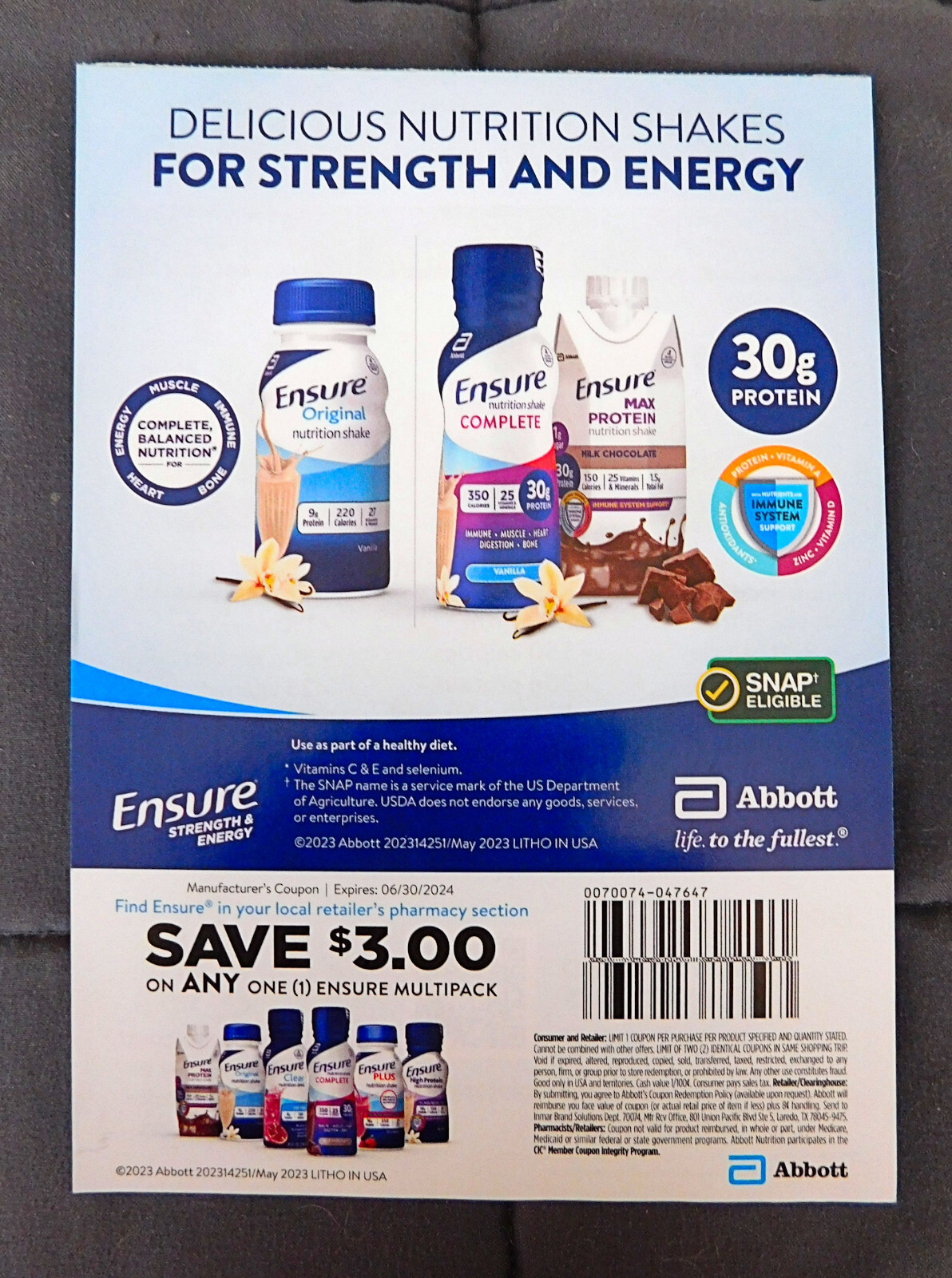 25 Ensure Coupons 3 Off One Ensure Multipack Exp 6/30/2024 75 Value