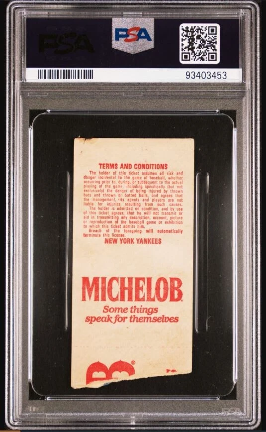 1983 Dave Righetti Signed Yankees No-Hitter Ticket PSA 3 DNA 10 Certified Auto - Image 2 of 4