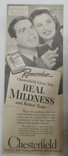 Chesterfield Cigarette Ad: Fred MacMurray Barbara Stanwyck 1940 8 x 20 inches