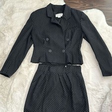 Vintage Christian Dior Separates Blazer Skirt Set Black White size 4/8