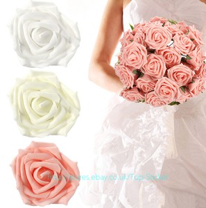 Détails Sur 50 Couleur Durable Mousse Rose Fleur Artificielle Mariée Mariage Bouquet