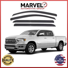 Out-Channel Window Visor Rain Guard Deflectors for Ram 1500 Crew Cab 2019-2024