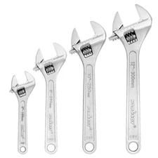 HORUSDY 4PC Adjustable Wrench Set Jaw 1-5/16" 1-1/8" 15/16" 3/4" Laser Marked