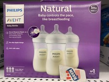 Philips CANADA Natural Baby Bottle W/Natural Response Nipple, Clear, 9oz, 3 pack
