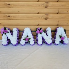 NANA Funeral Flowers Artificial Tribute Wreath Silk Memorial Any 4 Letters