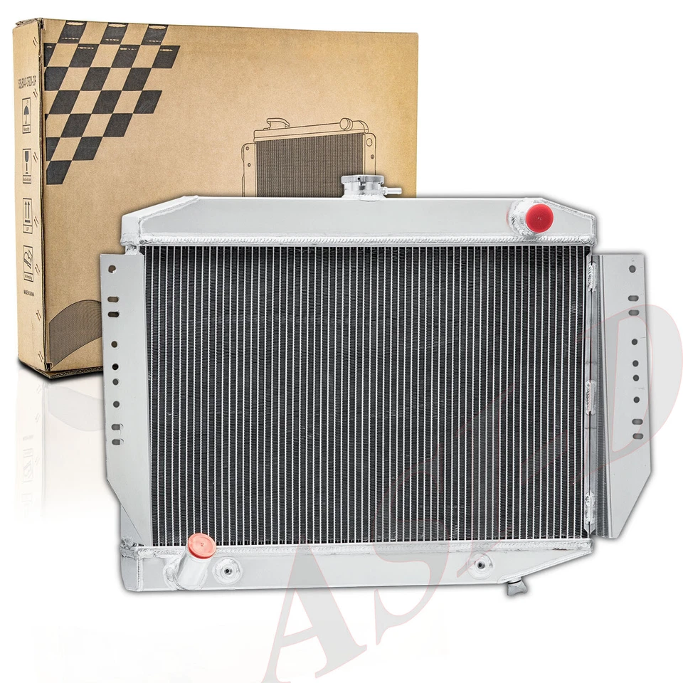 4Row Radiator Fit 72-79 Jeep Wagoneer Cherokee J10 J20 J2500 J2600 5.9L AT Foto 2 de 4