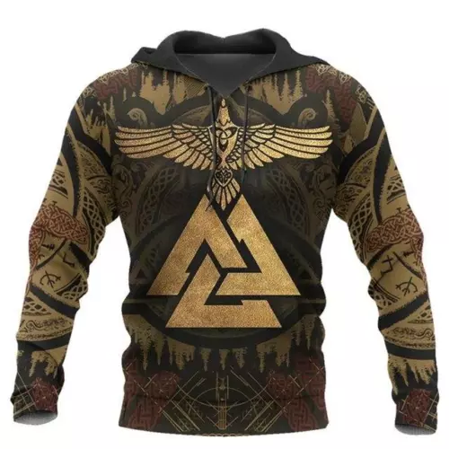 Herren Grafik Hoodie Wikinger Sweatshirt Oberteil Street Style Mode cool nordisches Design - Bild 27 von 36