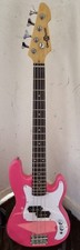 Gear4music La Bass 3/4 Size Electric Bass Pink W/gigbag+strap (barely Played)
