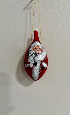 NEW  Shih Tzu  Christmas gourd ornament Original Hand Painted.