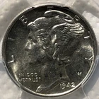 1942 10C Mercury Dime PGCS AU 55